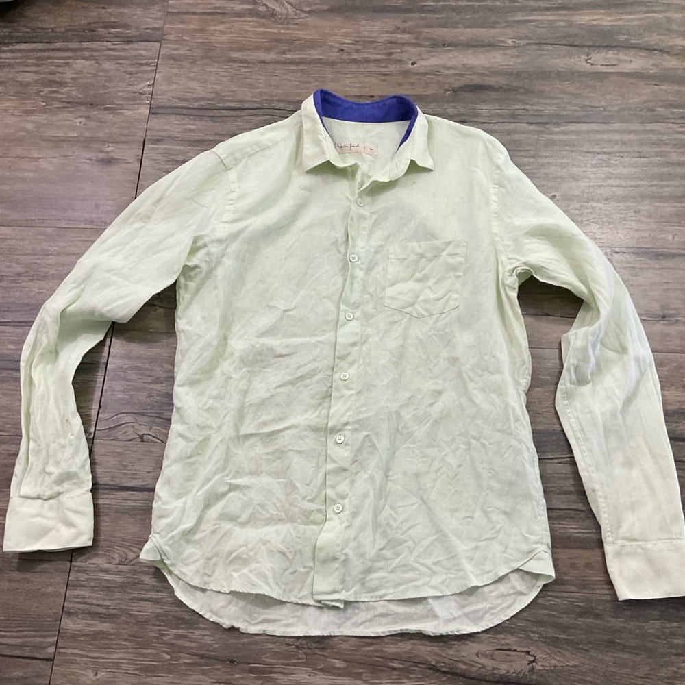 Mister French Linen Button Down Shirt Men's Sz M